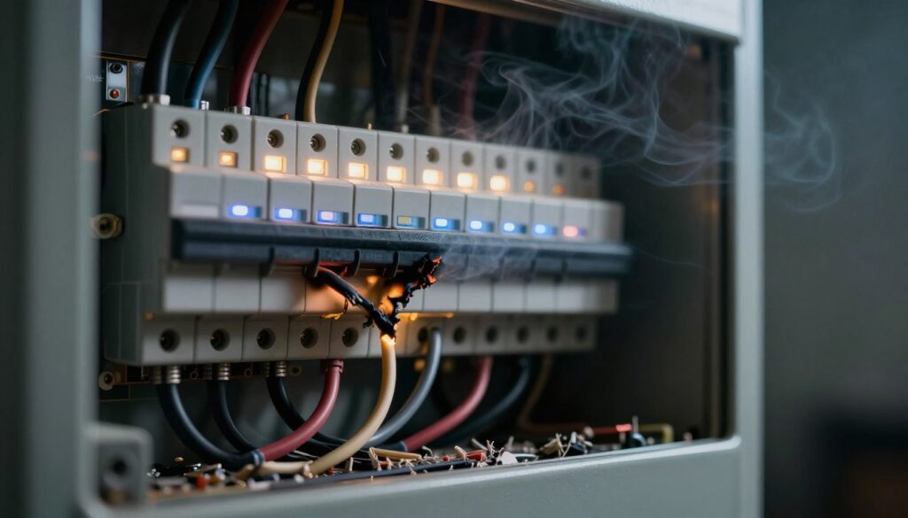 sinais de curto circuito